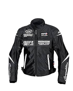 elf エルフ　バイクジャケット 黒 4L Amazon | [エルフ] バイク用 春夏モデル ジャケット イデアール